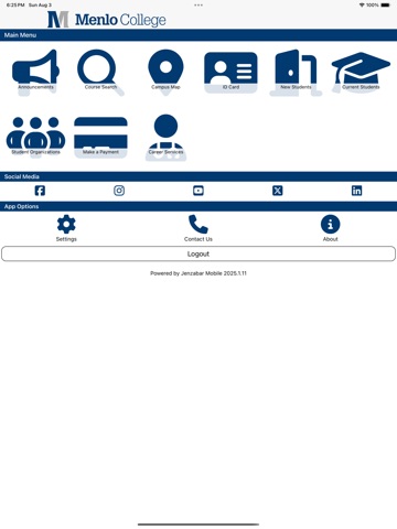 Menlo College - Oaks iPad screenshot