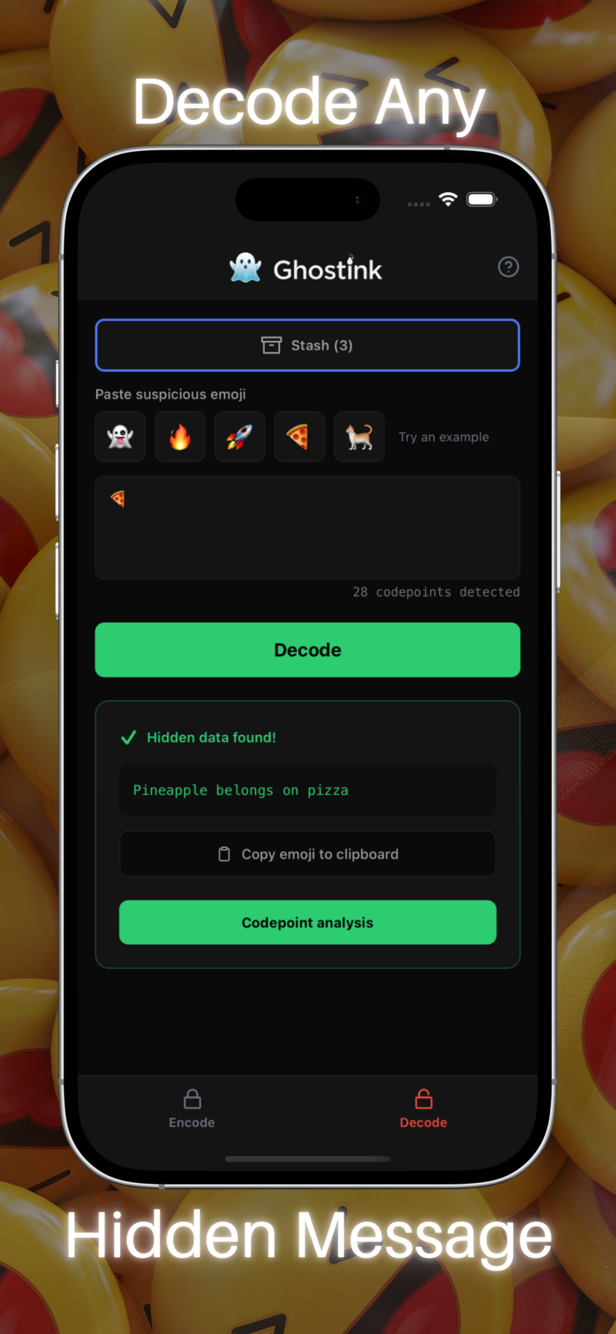 GhostInk - Hide Text in Emoji