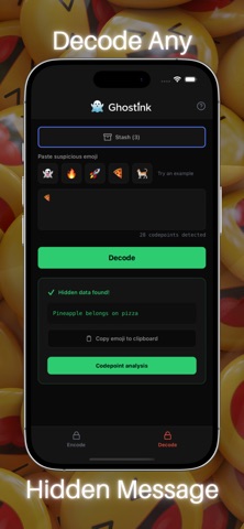 GhostInk - Hide Text in Emoji iPhone screenshot