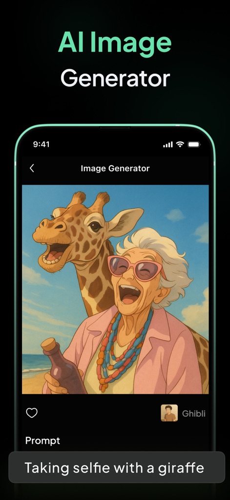 AI Chatbot - Ask Me Anything - This tool enables users to visualize unique concepts through AI, demonstrating its capability to generate a vivid image from a simple text prompt.