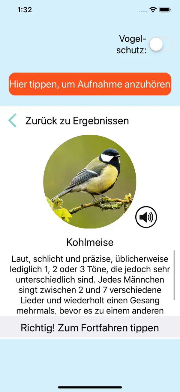 Zwitschomat - Vogelerkennung iPhone App Screenshot 2 – Nachschlagewerke