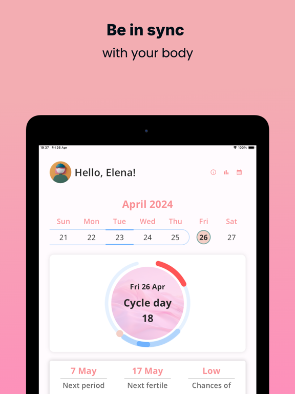 WomenCalendar: Periods & Cycle iPad screenshot 2 - Health & Fitness app
