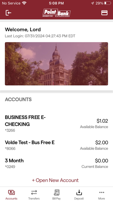 PointBank Mobile Banking Screenshot