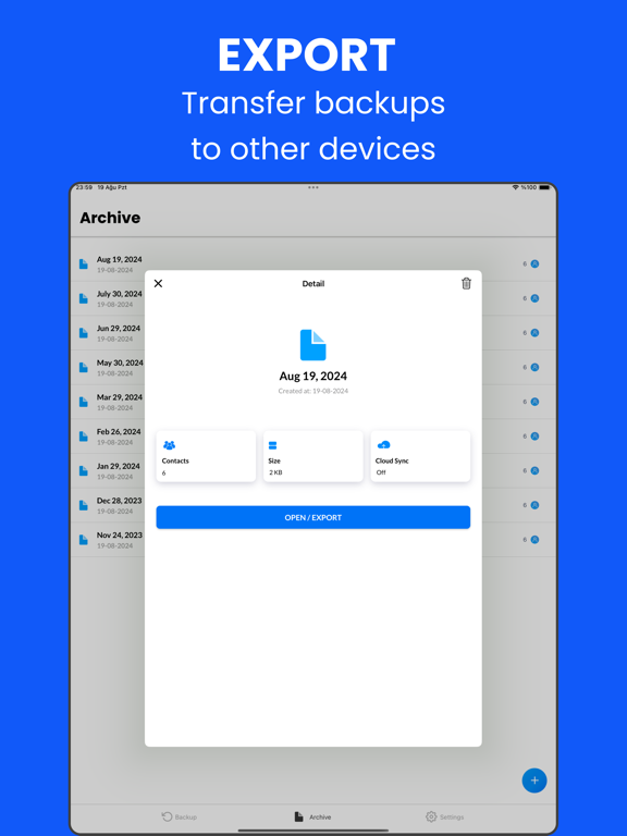 Screenshot #6 pour Contacts Backup + Restore