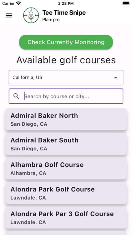 Tee Time Snipe: TeeTime Alerts