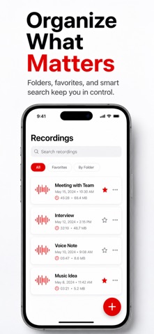 Easy Voice Recorder: Audio App iPhone screenshot