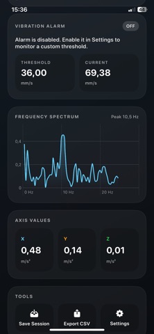 Vibration Detector Sensor screenshot