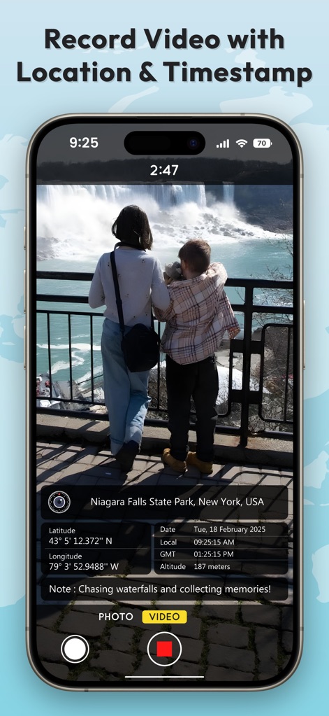 GPS Map Camera Lite: Timestamp - Explore the app's video recording functionality, effortlessly embedding crucial location and timestamp data into every clip.