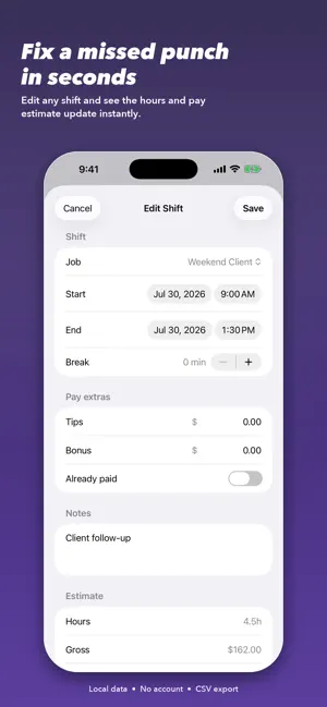 ShiftWorth - Hours & Pay screenshot 4