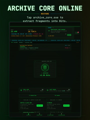 Idle Archive: Data Clicker iPad screenshot