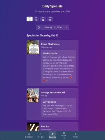 OutTonight - Loyalty App iPad screenshot