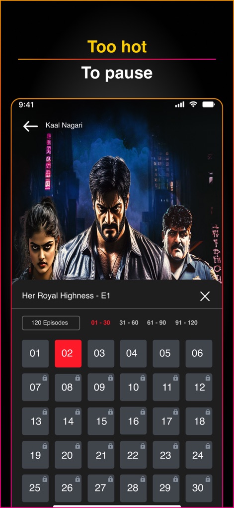 ALTT – Webseries & Movies - This view clearly displays available episodes and highlights locked premium content, providing users with a comprehensive overview of their series progression.