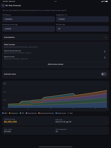 FERS Pro: Pension Calculator iPad screenshot