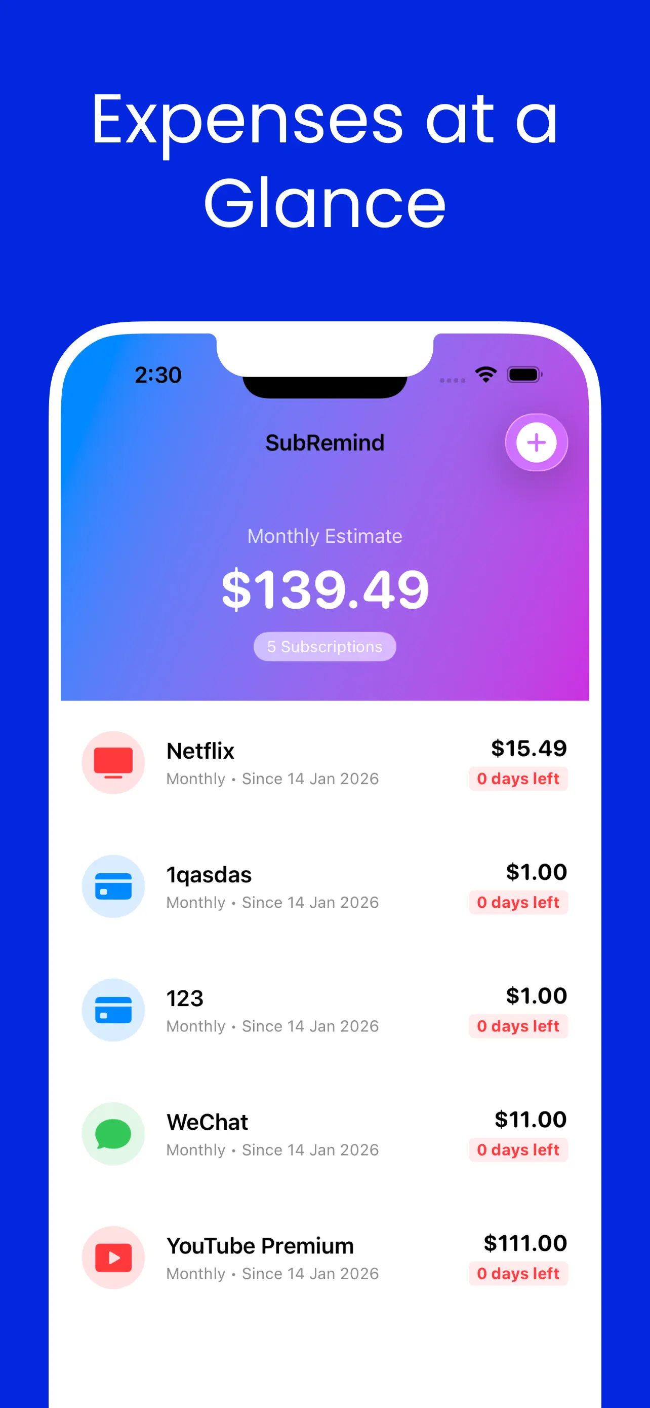 #2. SubCycle (iOS) 게시자: AssetRadar