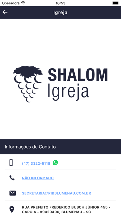Shalom Igreja Screenshot