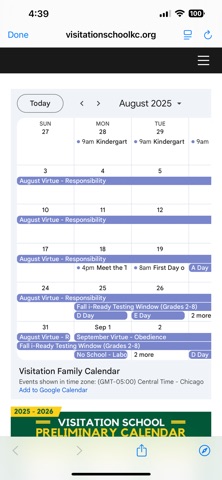 Visitation School - KC screenshot