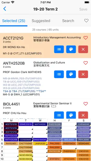 CUTS - CUHK Timetable System screenshot 2