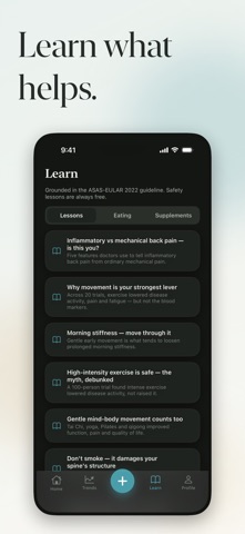 Verta Spondylitis Tracker iPhone screenshot