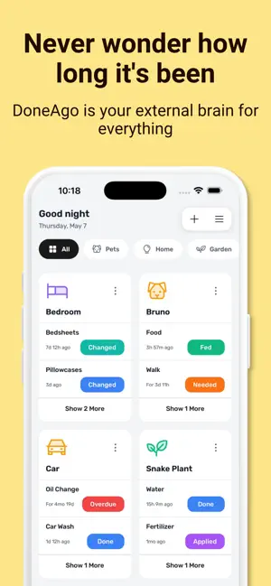 DoneAgo - Last Time Tracker screenshot 1