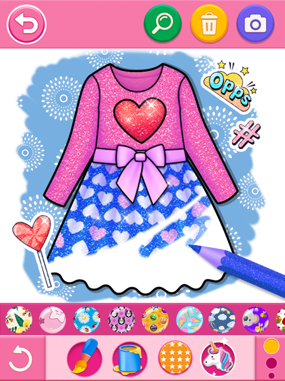 Screenshot #4 pour Glitter Dress Coloring Game