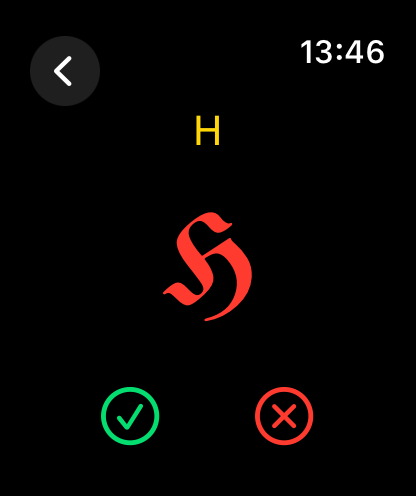Learn Gothic script on Watch