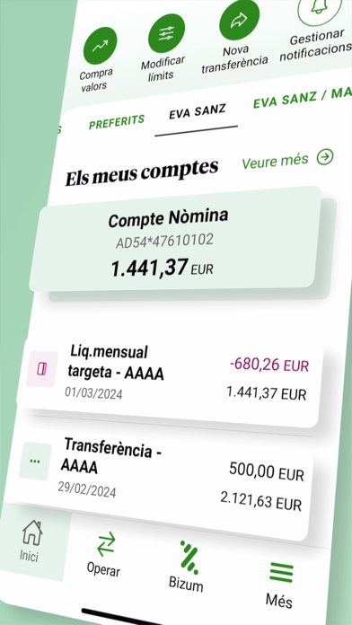 Creand Banca Online Screenshot