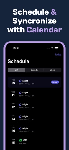 Shift Worker Sleep Management iPhone screenshot