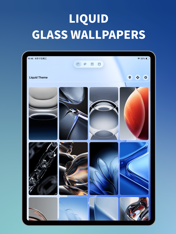 Liquid Theme - 26 Wallpapers iPad screenshot 4 - Graphics & Design app