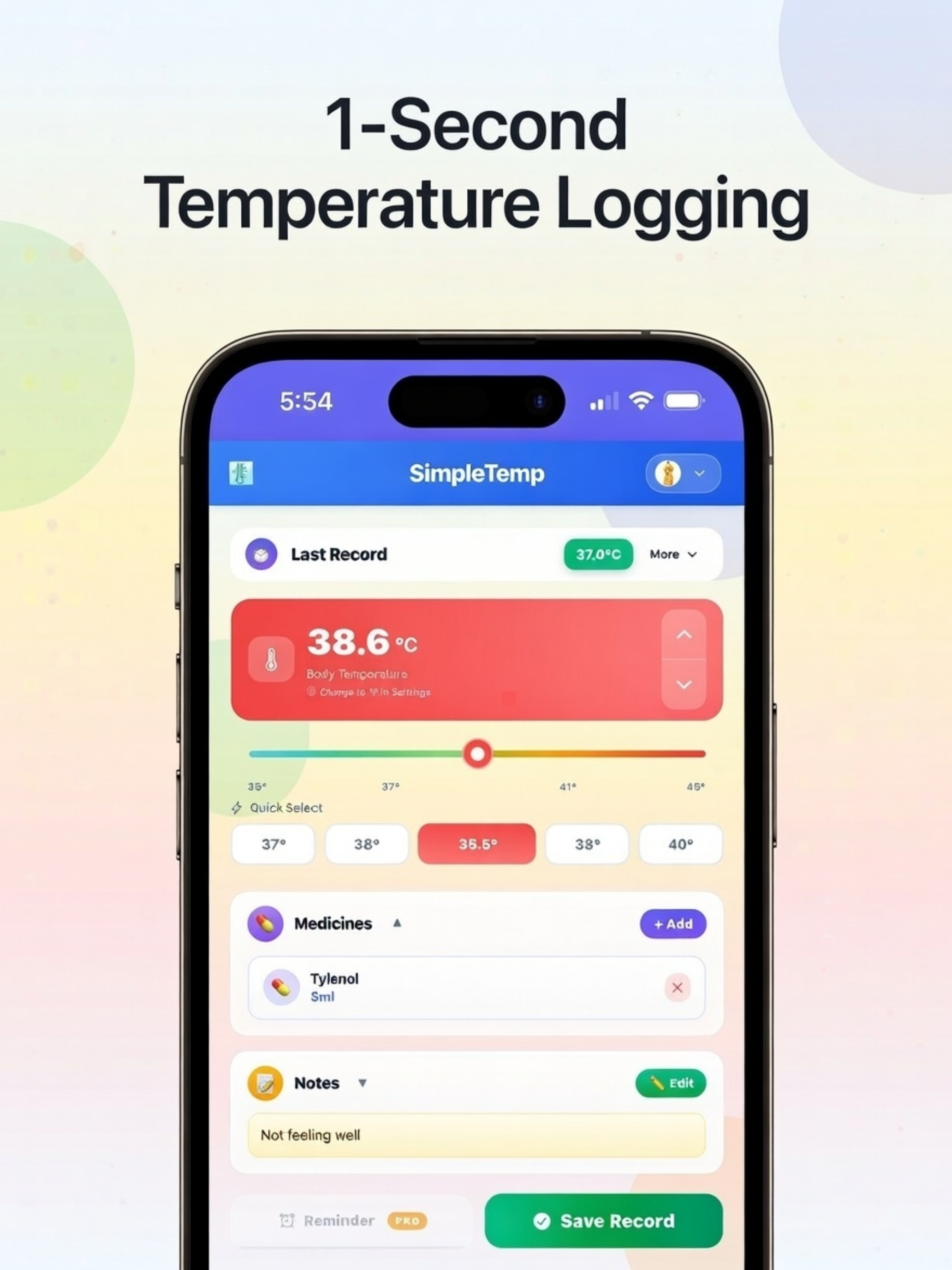 SimpleTemp: Body Temp Tracker