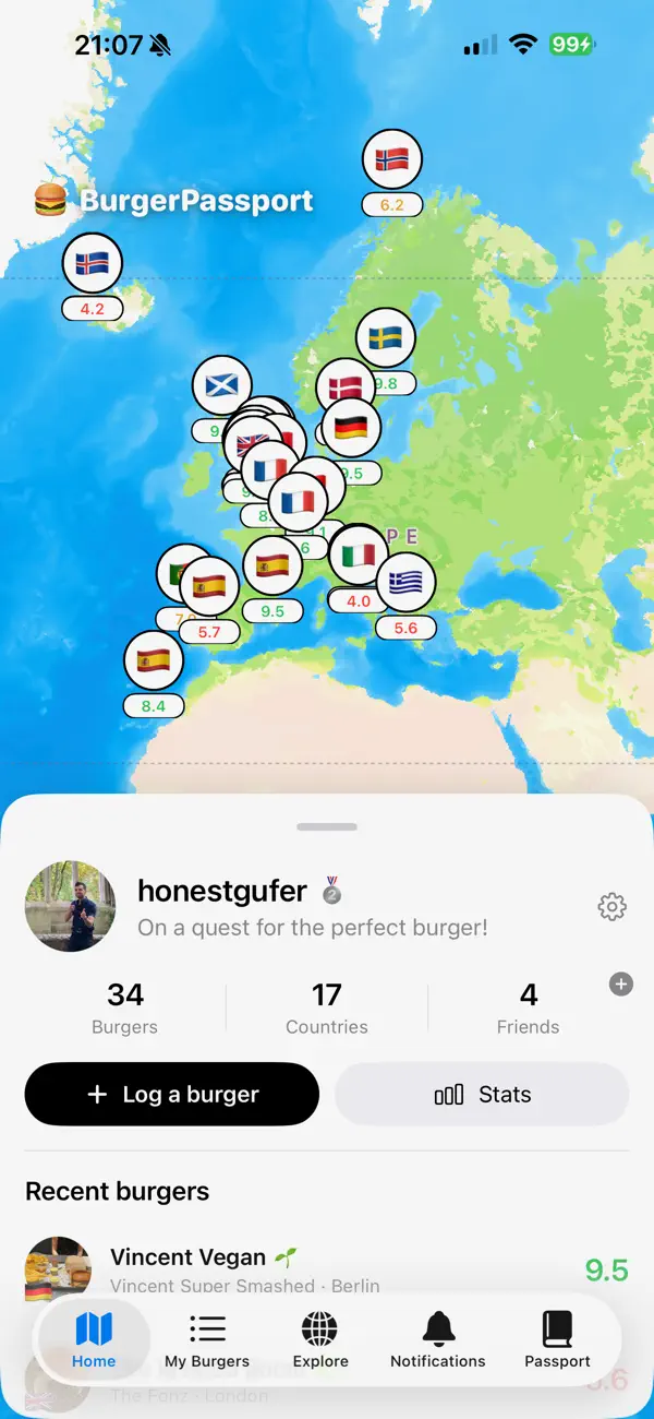 Screenshot #1 pour BurgerPassport