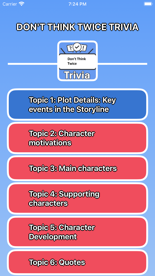 #3. Don't Think Twice Trivia (iOS) 由: Martin Tseng