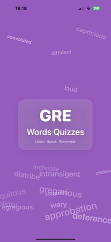 GRE Words Quizzes Screenshot 1 of 5
