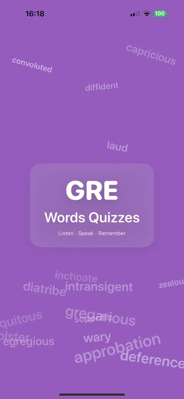 Screenshot #1 pour GRE Words Quizzes