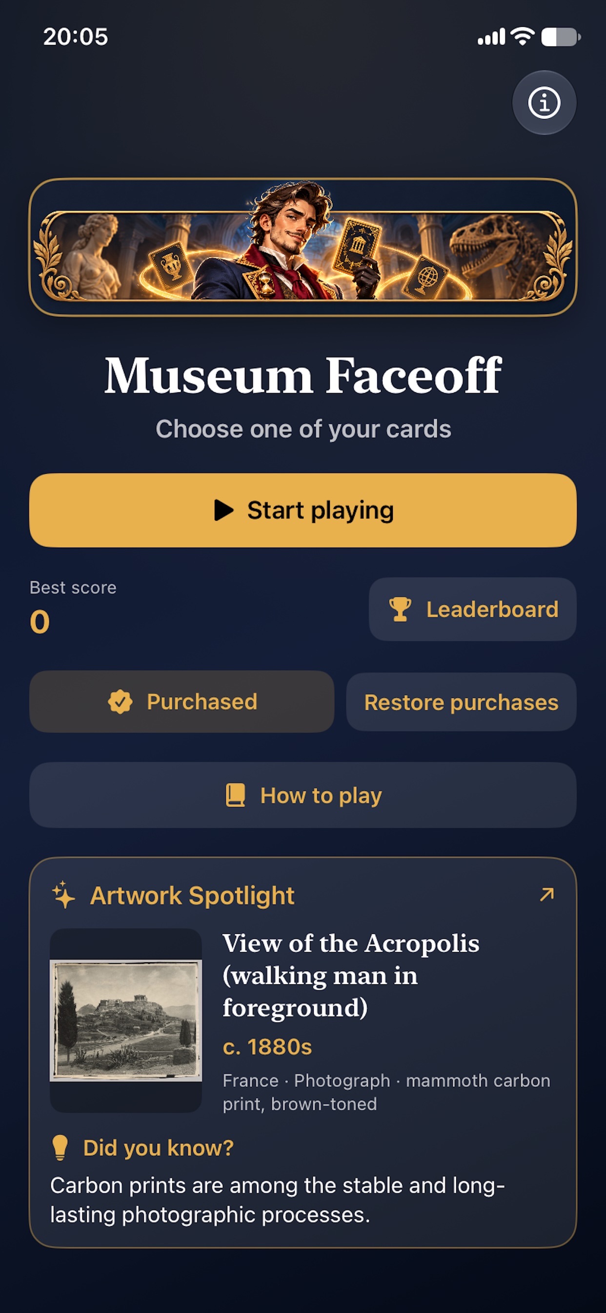 Screenshot 1 of Museum Faceoff: Art Quiz