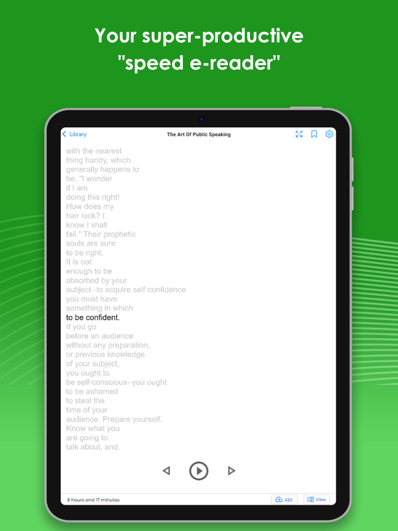 Spreeder - Speed Reading iPad screenshot 8 - Education app