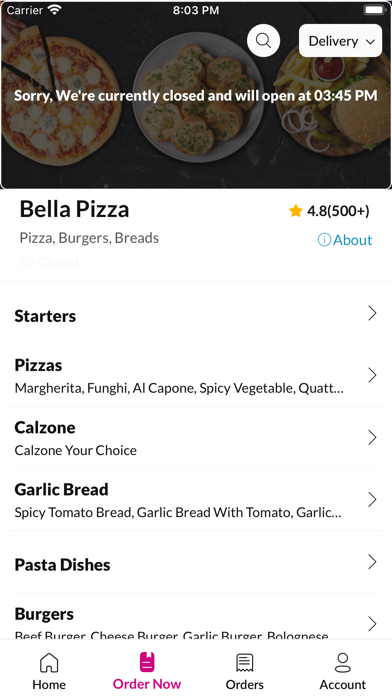 Bella Pizza Prestongate Screenshot