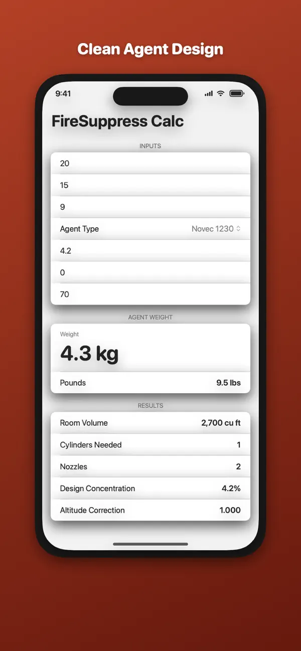 Screenshot #3 pour FireSuppress Calc