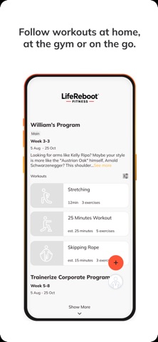 LifeReboot Fitness iPhone screenshot