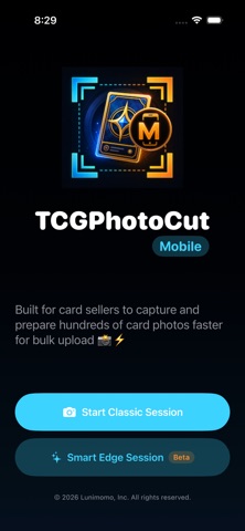 TCGPhotoCut Mobile app screenshot