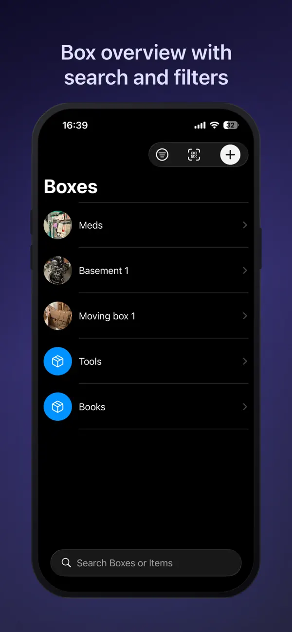 Screenshot #1 pour BoxQR - Smart Box Inventory