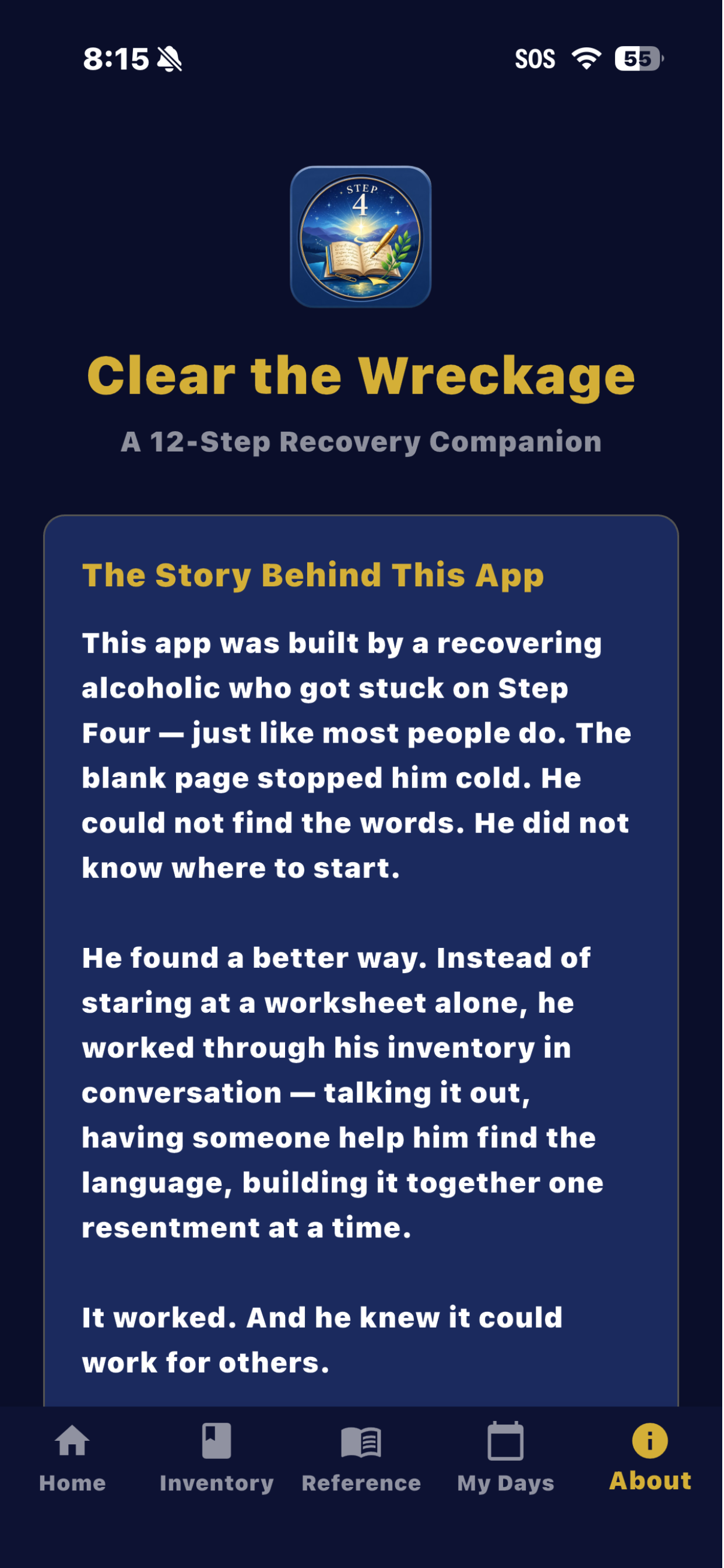 Clear the Wreckage AA 4th Step screenshot 5