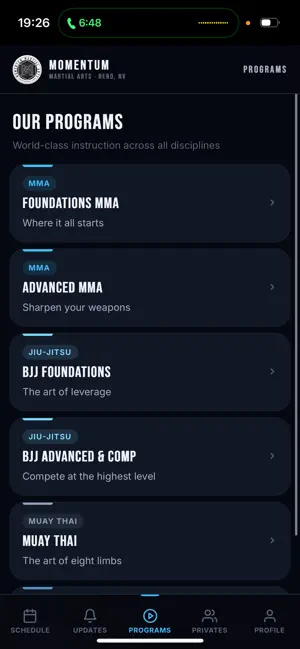 Momentum MMA screenshot 1