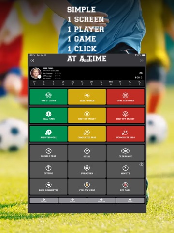 Soccer Simple Stats Tracker iPad screenshot