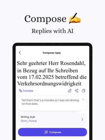 Mail Assistant: Scan・Ask・Reply iPad screenshot