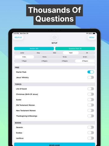 Bible Trivia - Christian Game iPad screenshot