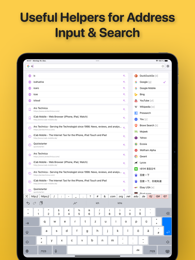 ‎iCab Mobile (Web Browser) Screenshot
