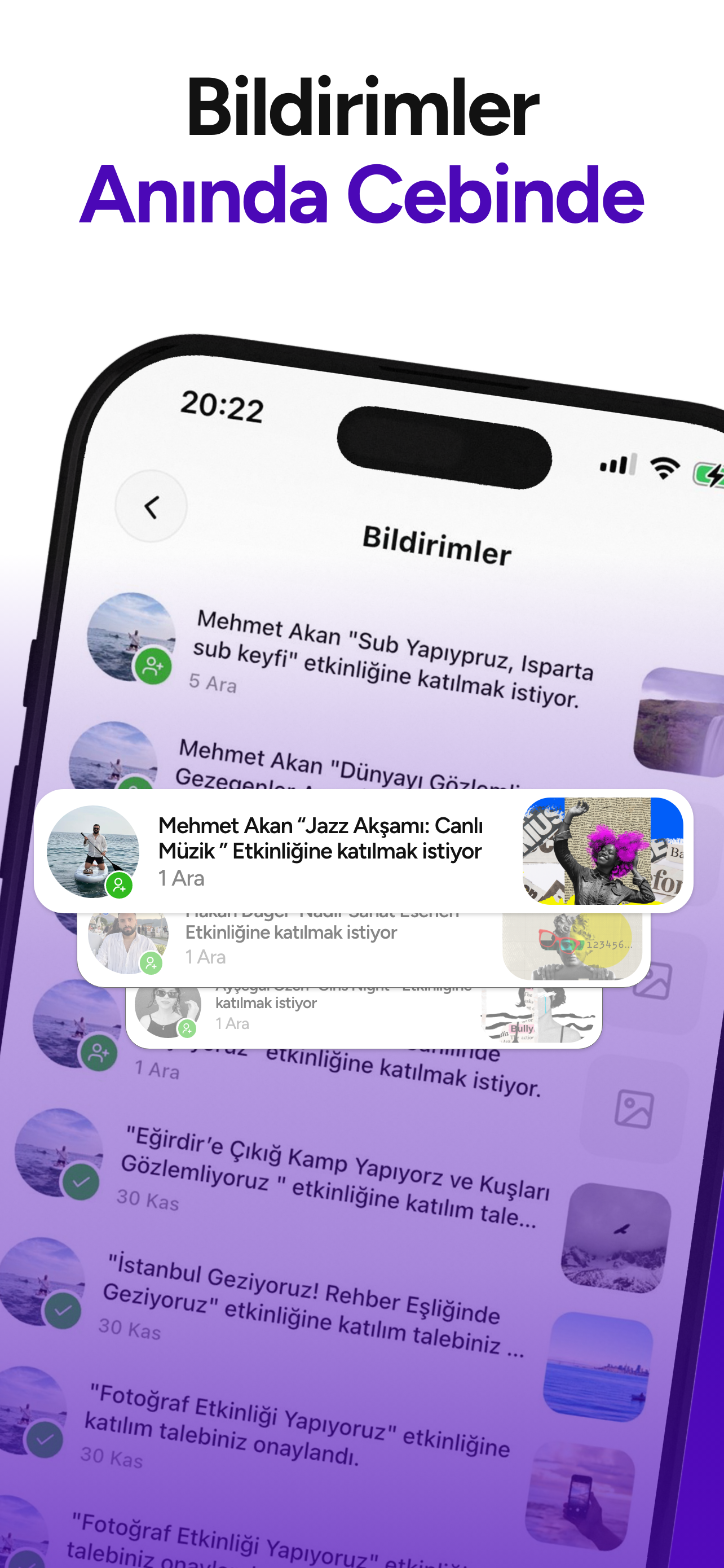 Lobi: Etkinlik Bul & Oluştur