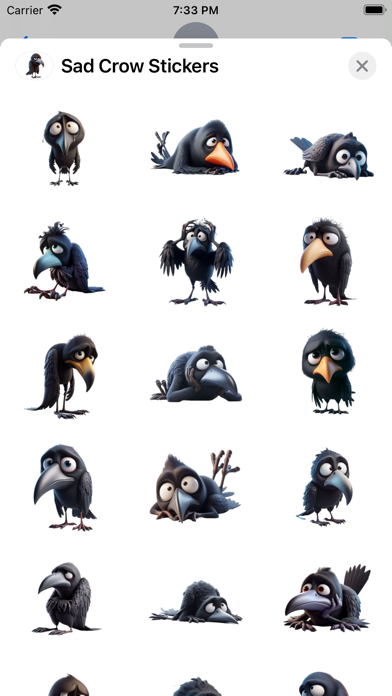 Screenshot #1 pour Sad Crow Stickers