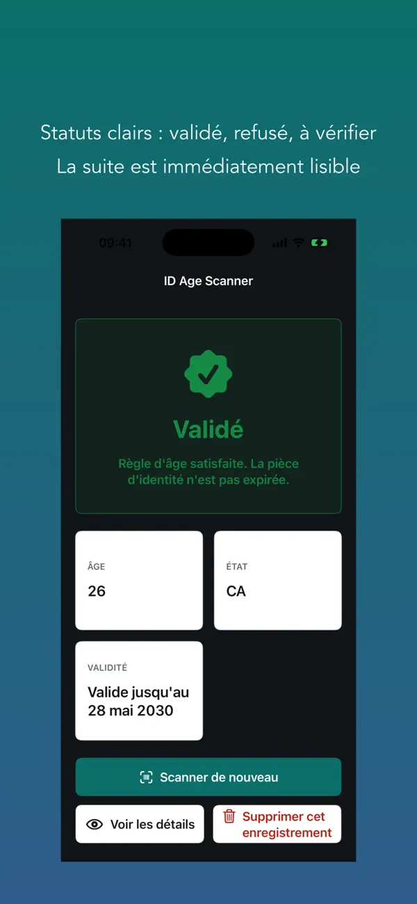 Screenshot #2 pour Scanner âge pièce ID