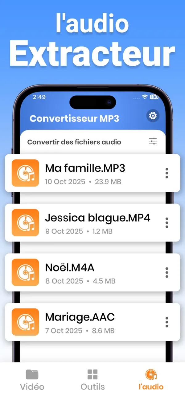 Screenshot #3 pour Convertisseur Vidéo en MP3 ‣